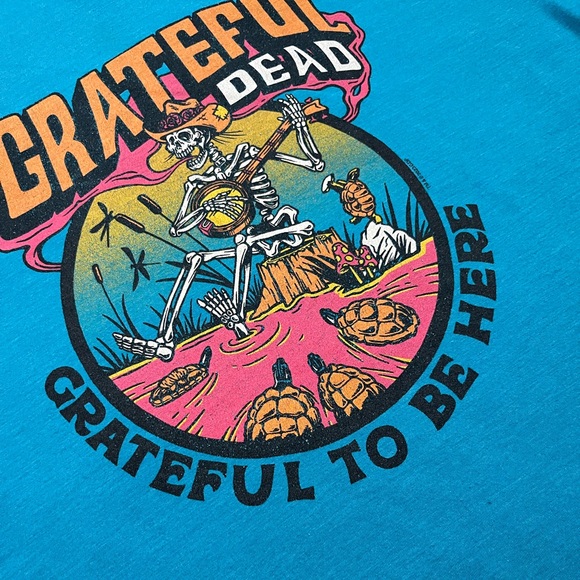 🐢 '23 Grateful Dead Band Jack Straw Terp Station Super Soft Riverbed Turquoise T - Picture 8 of 14